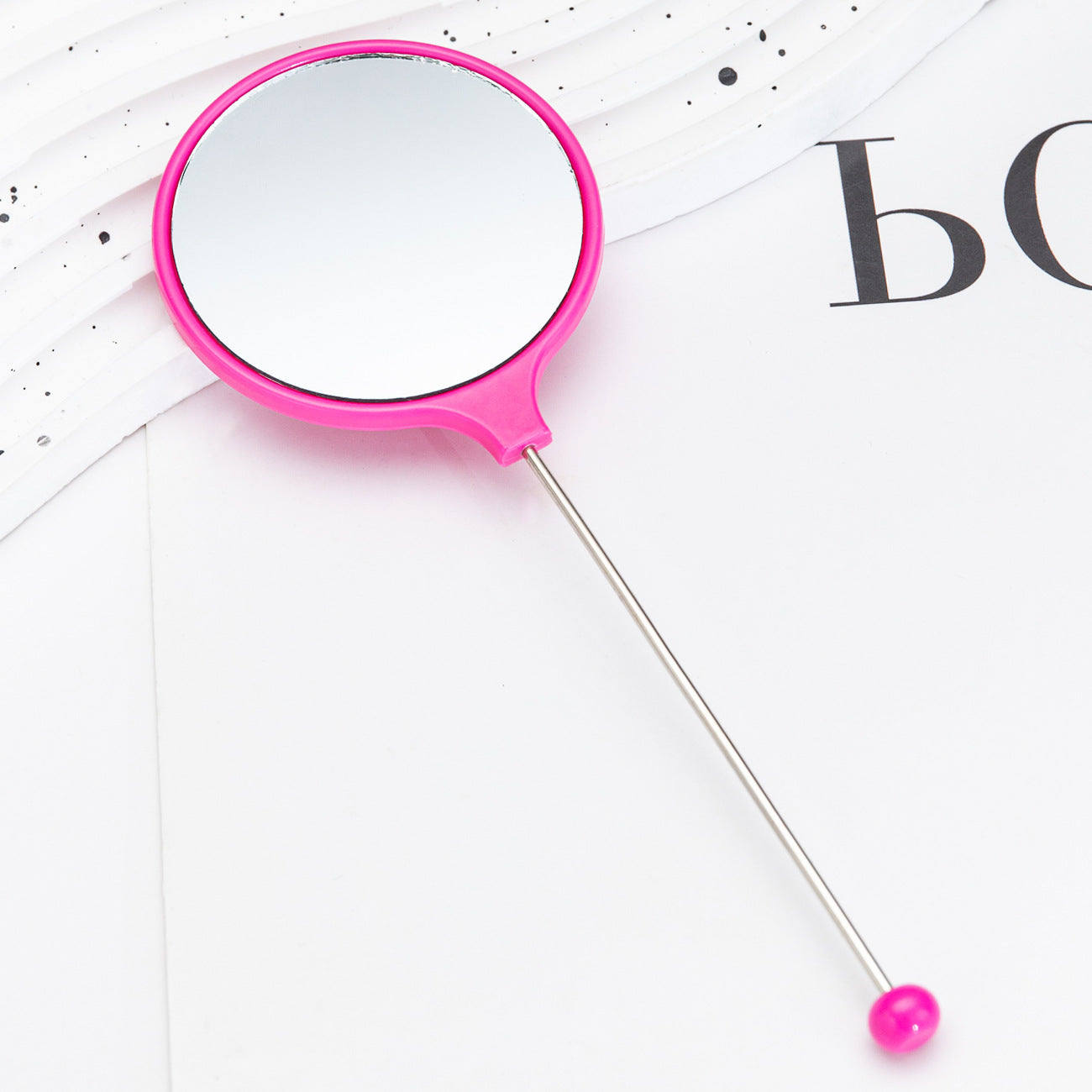 Wholesale Hand Holding Round DIY Beaded Small Mirror Portable HD Mirror Handheld Mirror